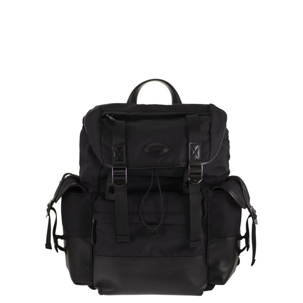 Tod's Men Nylon And Cotton Blend Backpack With Nappa Leather Details